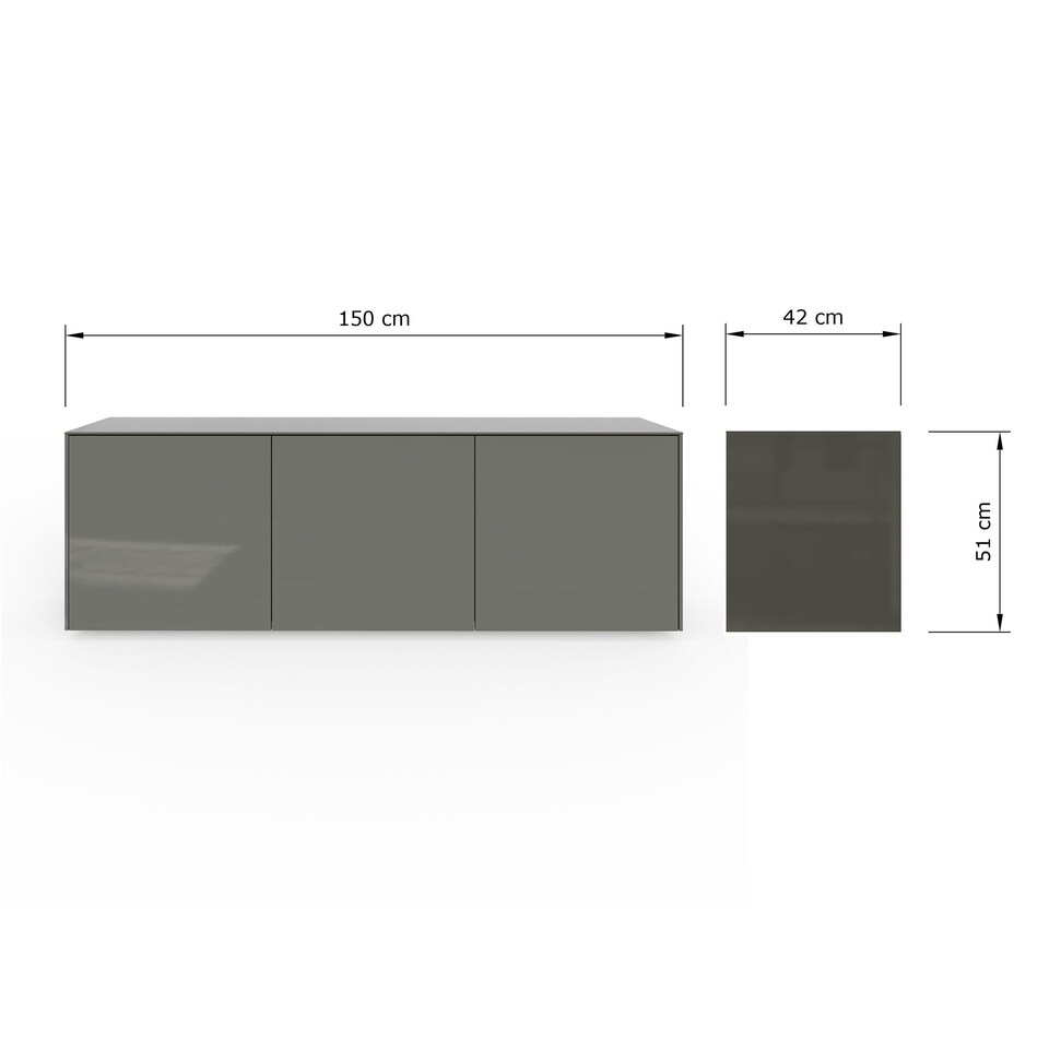 image 1 of Frank Olsen Intel 1500 TV Cabinet | Grey | Grey | 3