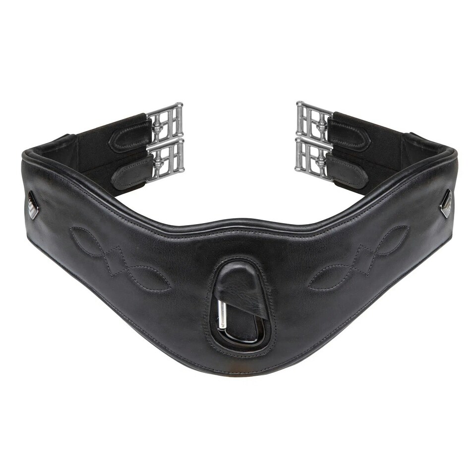image 1 of Velociti Lusso Leather Anatomical Horse Girth - Black - 48in