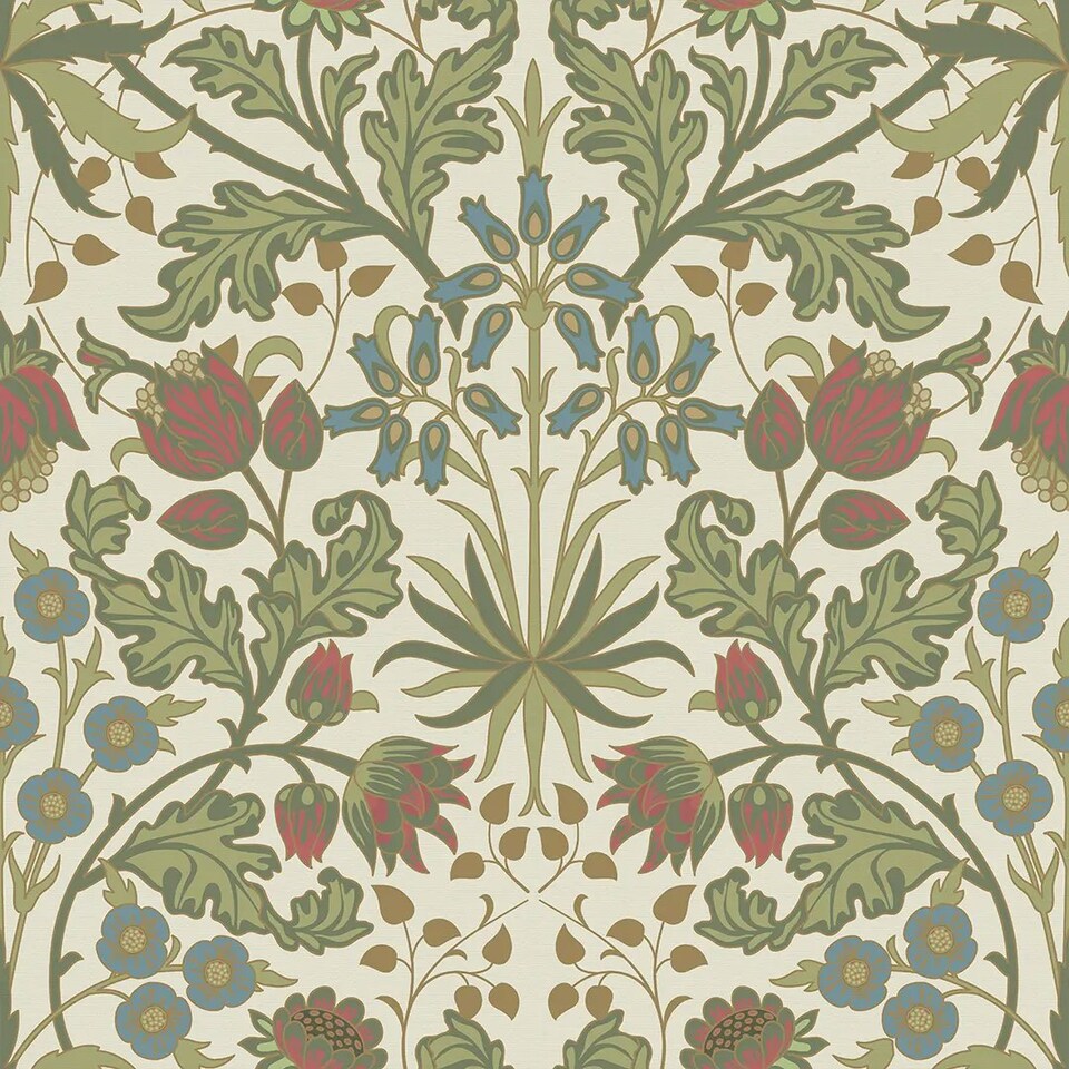 image 1 of Tulip Trellis Wallpaper in Cream Multi