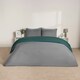 image 5 of OHS Reversible Microfibre Duvet Cover and Pillowcase Bedding Set Multi | Teal and Grey | Double