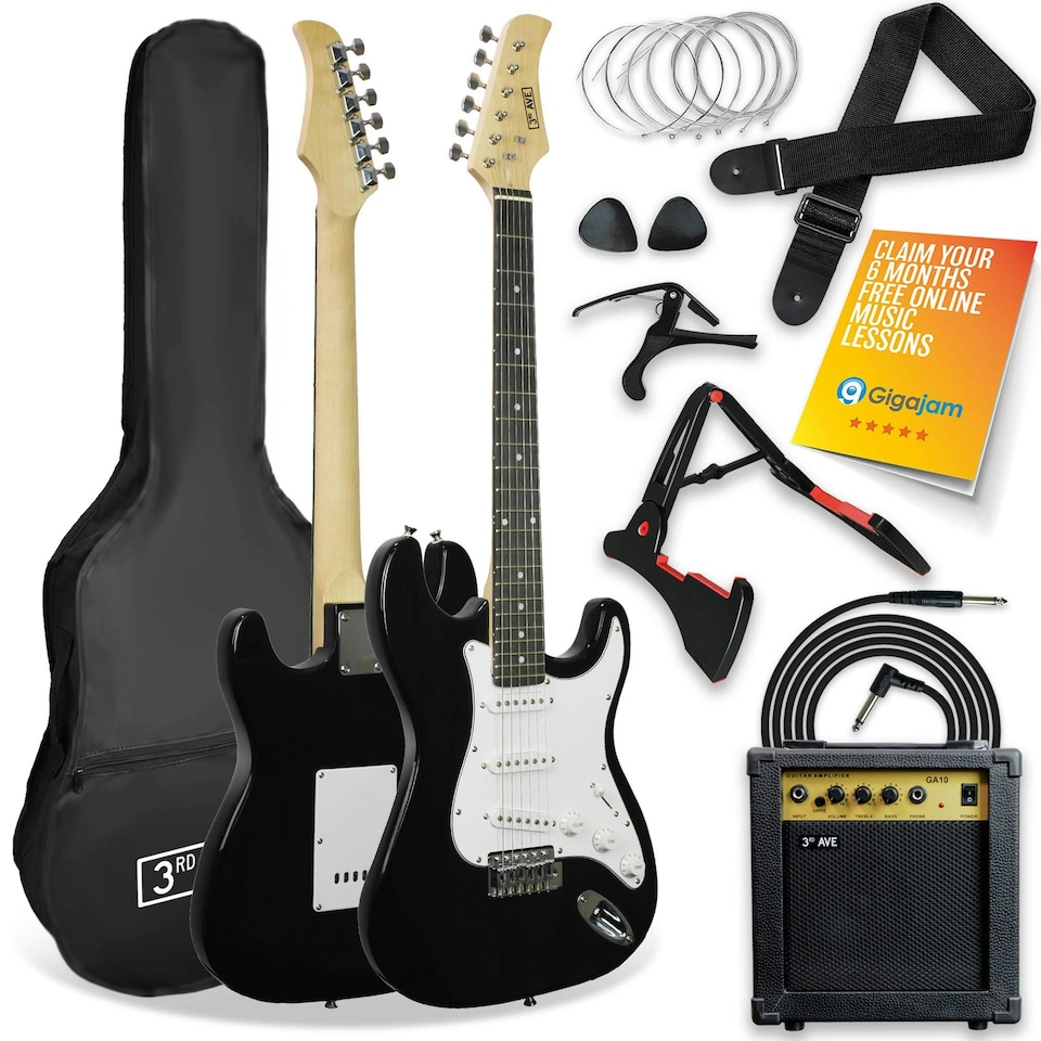 image 1 of 3rd Avenue Full Size Electric Guitar Pack with Amp Orange