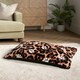 image 4 of OHS Dog Paw Print Soft Plush Plump Cosy Autumn Pumpkin Stripe Leopard Pet Bed Cushion, 80x60cm Brown | Natural - Leopard | L