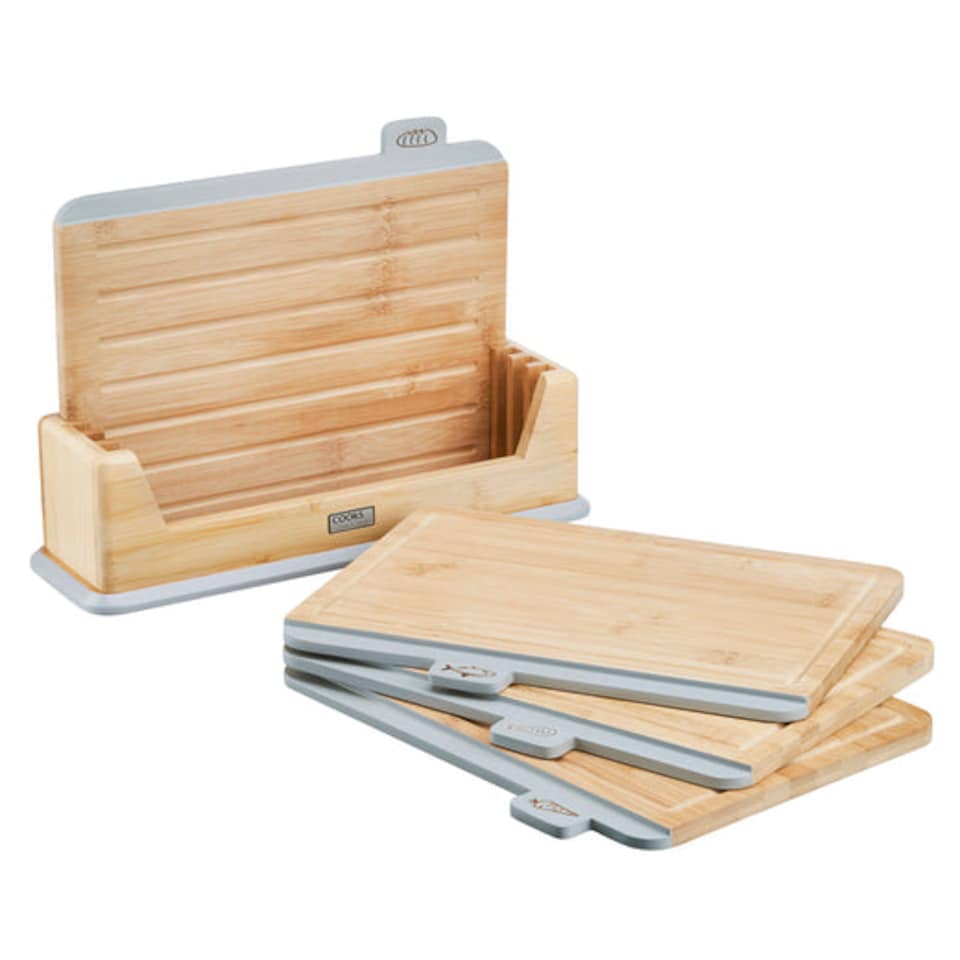 image 1 of Cooks Professional Index Chopping Board Set | Brown | Grey