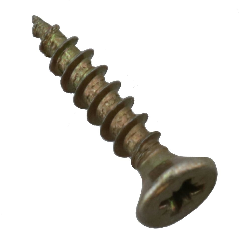 image 1 of 3mm x 16mm Countersunk Wood Chipboard Screw Fasteners PZ1 Drive 30pc