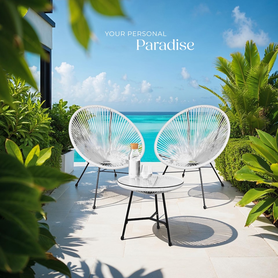 image 1 of Garden chairs in retro design set of 2 | White | white | 1