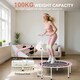 image 5 of SPORTNOW 40" Fitness Trampoline, Mini Rebounder Trampoline for Adults with 5-Level Adjustable Handle, Indoor Exercise Bungee Rebounder, Max Load 100KG, Pink | Pink