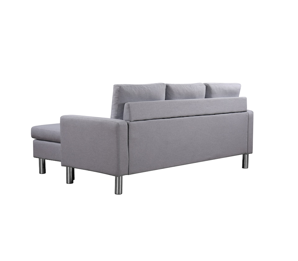 image 1 of Monza 3-Seater L-Shaped Sectional Sofa with Movable Footstool - Premium Grey | Grey | Grey | Three Seater | 1