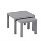 image 10 of Set of 2 Square Wooden Nesting Coffee Side Tables White | 0