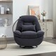 image 7 of Fallon Boucle Fabric Swivel Based Recliner Chair - Dark Grey