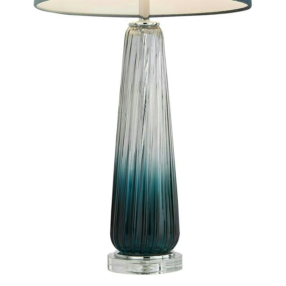 image 1 of Alura Tapered Blue Ombre Glass Table Lamp Blue