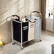 image 2 of Living and Home 3-Section Laundry Basket Cart with Metal Frame