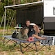 image 2 of Outsunny Double Camping Folding Cot Outdoor Portable Sleeping Bed, Grey