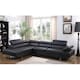 image 2 of Fidenza Leather Corner Sofa Adjustable Headrests, L-Shaped Sectional, Contemporary Living Room Seating, Left Hand Facing Black