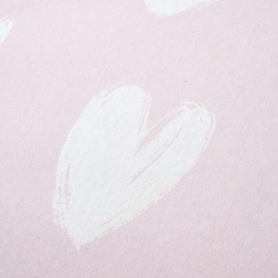 image 1 of Catherine Lansfield Brushed Cotton Hearts Fitted Sheet | White | Single