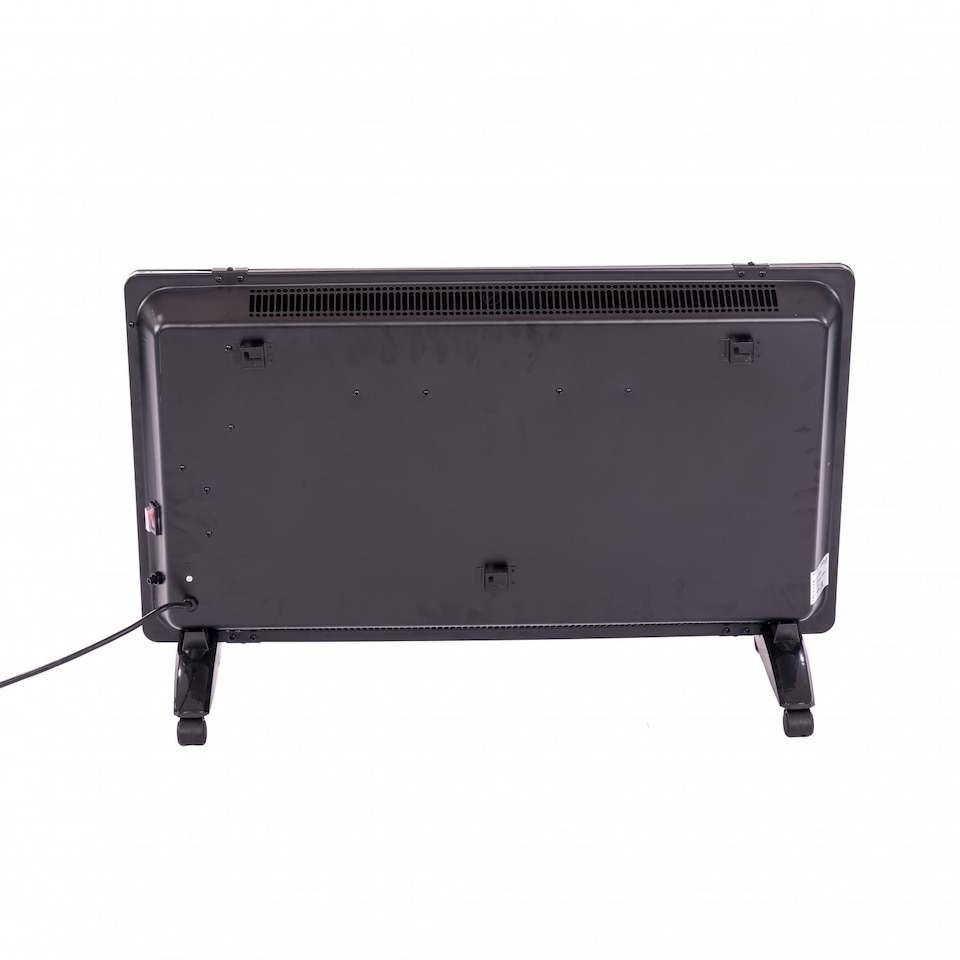 image 1 of 2000W Black Glass Free Standing Electric Panel Convector Heater