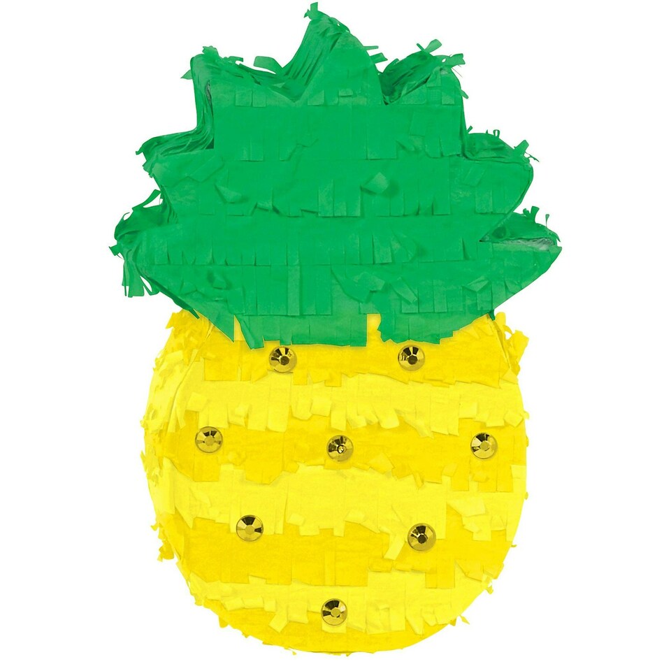 image 1 of Amscan Hawaiian Mini Pineapple Decoration - Yellow/Green - One Size