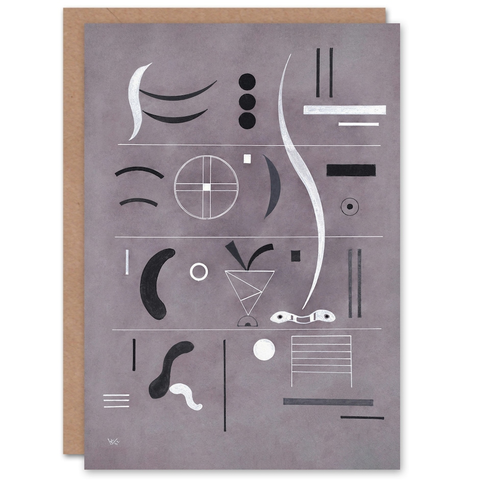 image 1 of Wassily Kandinsky Art Card Four Parts Abstract Watercolour