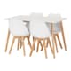 image 2 of Bendal Dining Set - White/Beech/White Faux Leather White