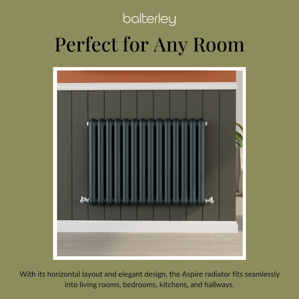 image 1 of Balterley Aspire Horizontal Double Panel Radiator | Grey | Anthracite | 1