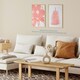 image 3 of Set of 2 Flower Fern Frond Coral Pink Plant Botanical Living Room Wall Art Print A4