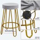 image 4 of Yaheetech 67 cm Tall Upholstered Velvet Counter Stools Grey