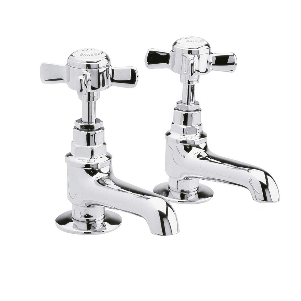 image 1 of Traditional Crosshead Basin Taps - Chrome