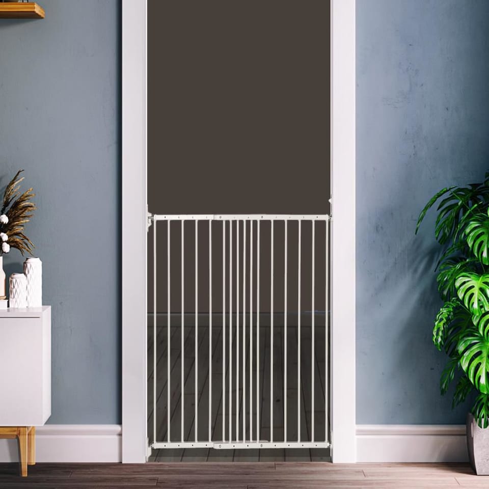 image 1 of Safetots Extra Tall Screw Fitted Baby Stair Gate, 62.5cm - 106.8cm, White, 103.5cm in Height | White | 1