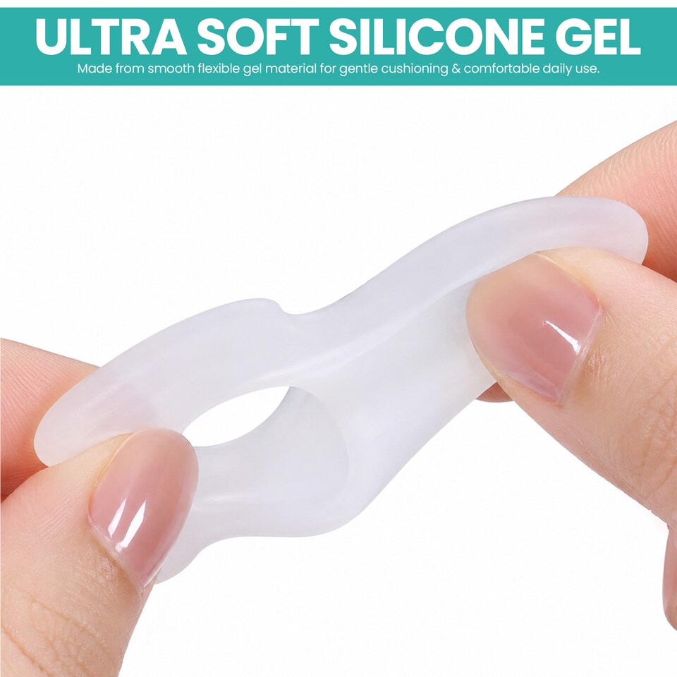 image 1 of Trimming Shop Gel Toe Separators Soft Silicone Toe Spreader Cushions - 2pcs