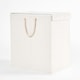image 1 of OHS Teddy Fleece Boucle Collapsible Storage Laundry Basket, 1-2kg - White