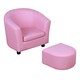 image 1 of HOMCOM Kids Sofa Set Children Armchair Toddler Chair Padding with Footstool | Pink | One Size
