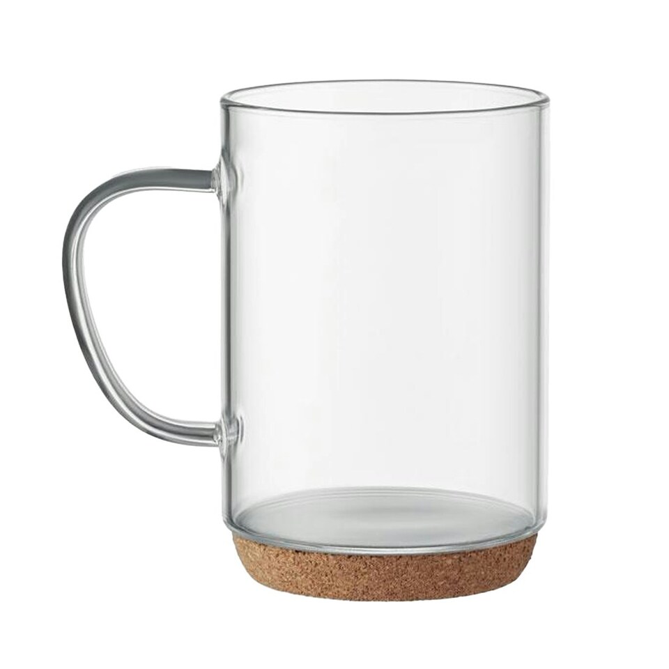 image 1 of MidOcean Lisbo Cork Glass 400ml Mug - Transparent - One Size