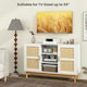 image 9 of COSTWAY 120CM Sideboard Buffet Cabinet w/3 Open Shelves White