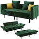 image 2 of Yaheetech Velvet Futon Sofa Bed Sleeper Sofa with 4 Pillows