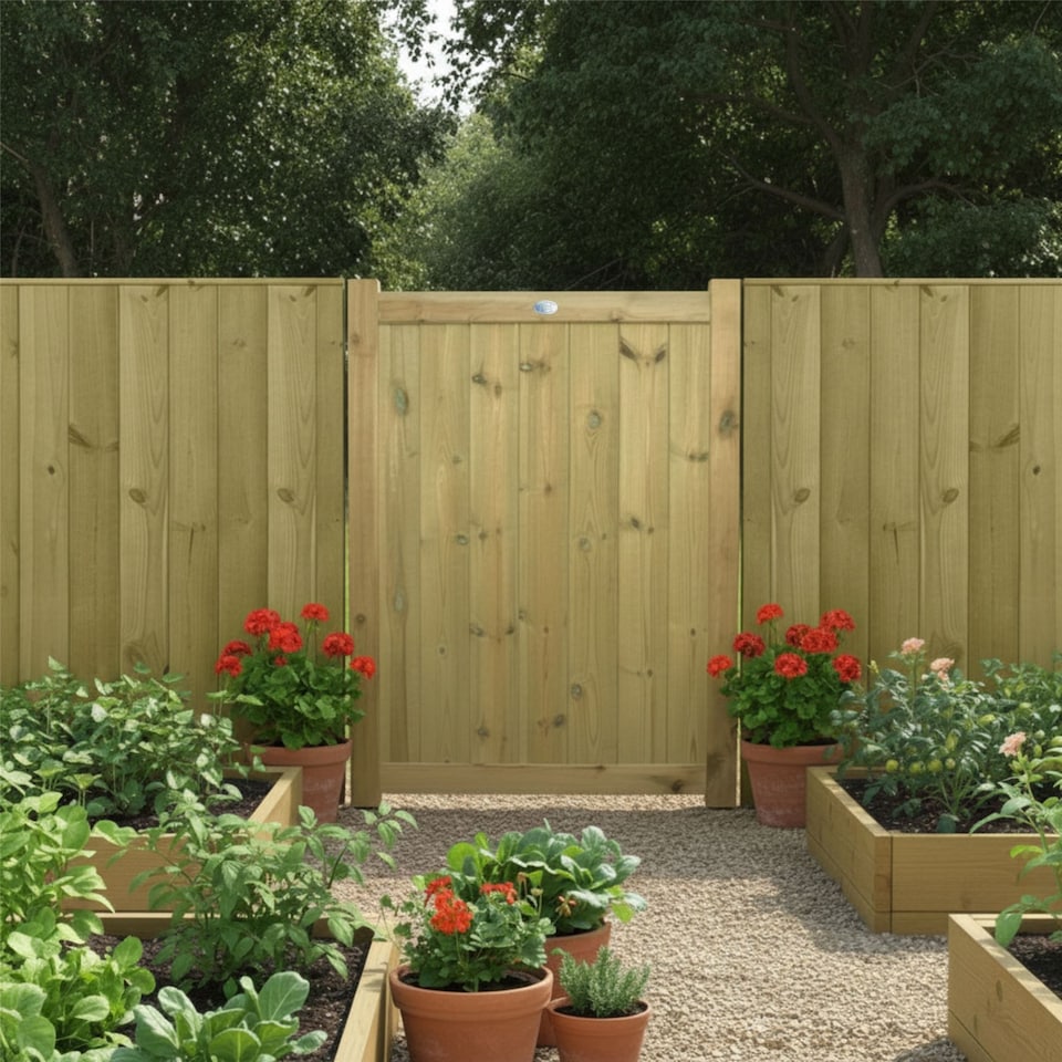 image 1 of Ultimate T&G Gate 4ft x 3ft Vertical Smooth-Planed Fully Framed Treated Door