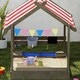 image 8 of Outsunny Sand Pit with Canopy, Blackboard, Toys, Sink, Seats, Flags for Kids