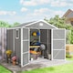 image 2 of Outsunny 8 x 6ft Plastic Garden Storage Shed with Foundation Kit, Polypropylene Outdoor Storage Tool House with Ventilation Slots and Lockable Door, Light Grey | Grey | 1