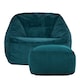 image 4 of Natalia Large Beanbag and Pouffe Set Corduroy Teal | Green | Teal | XL | 2
