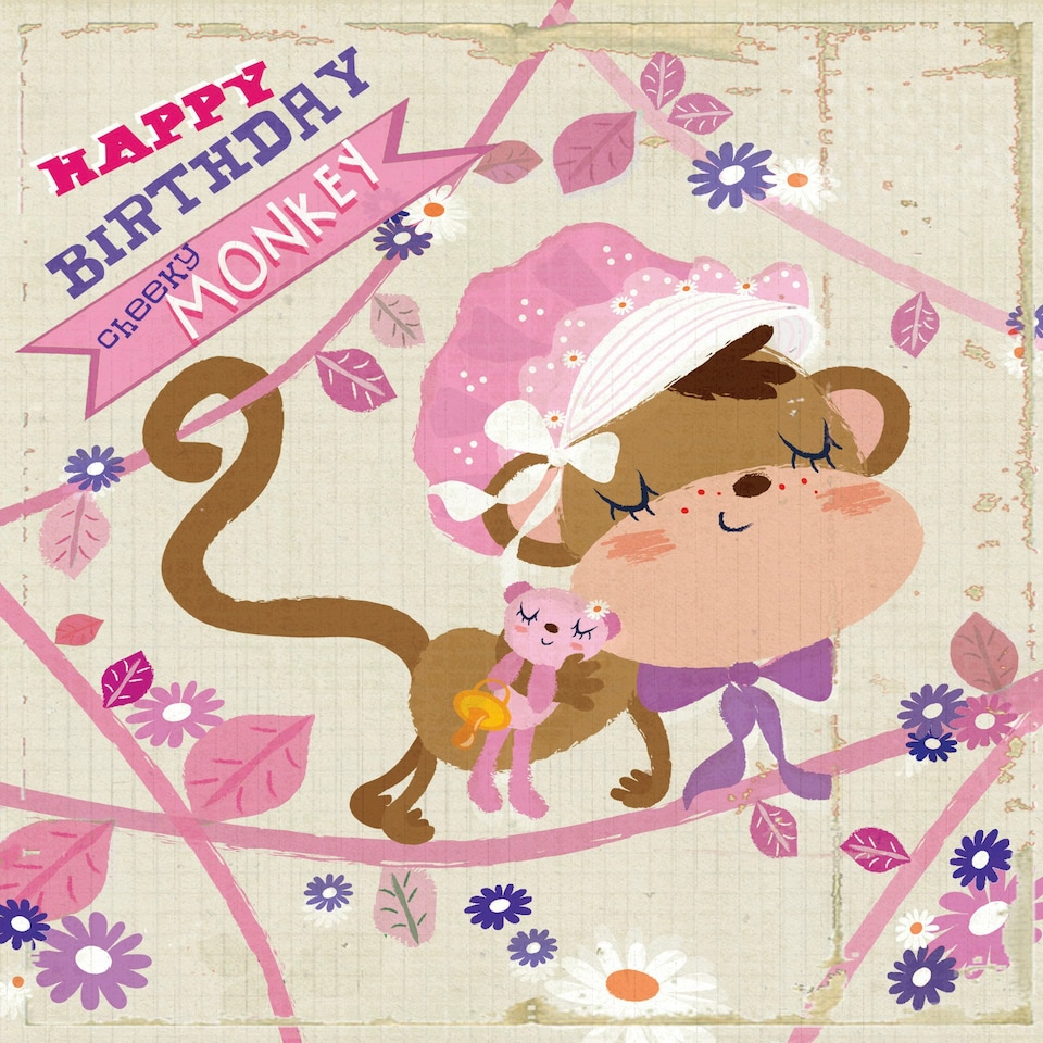 image 1 of Cheeky Monkey Childrens Birthday Card