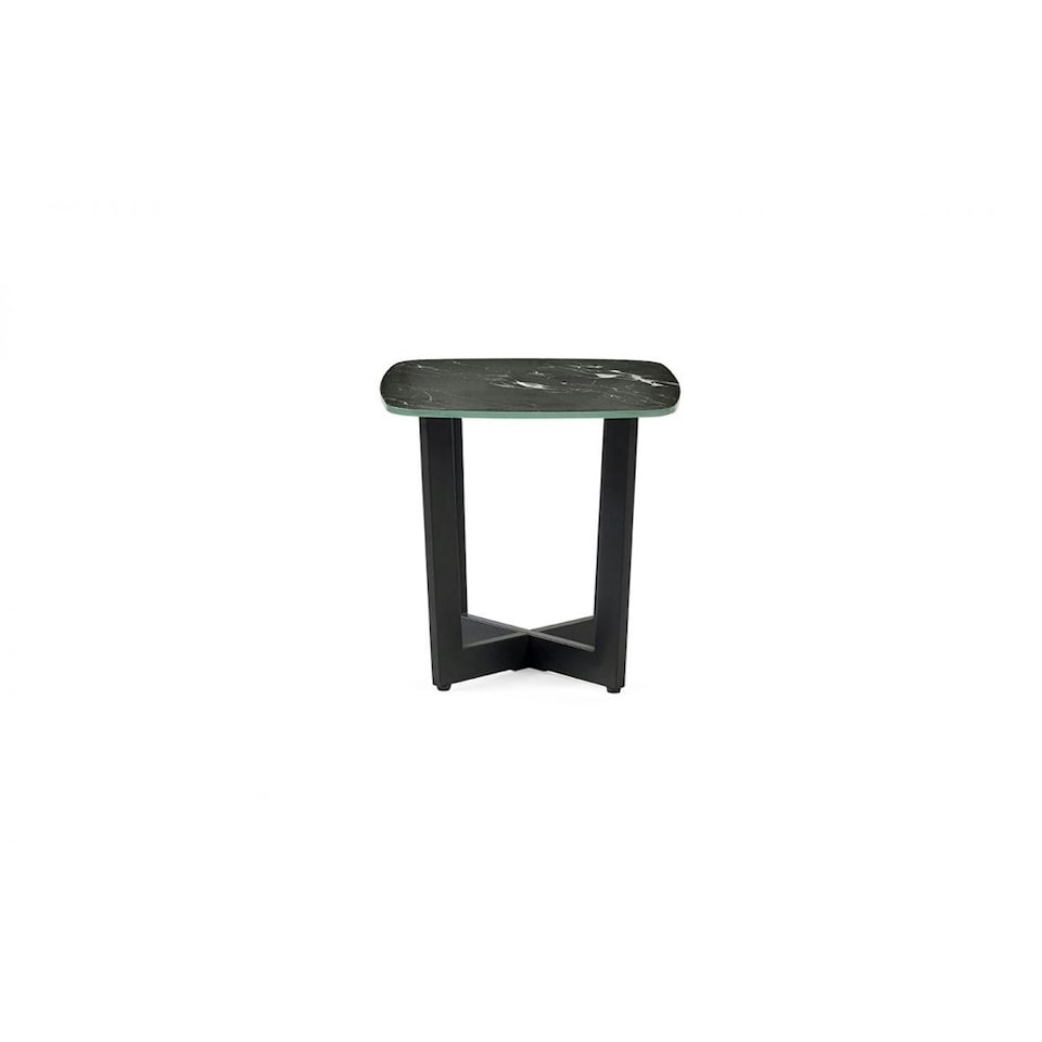 image 1 of Stylish Black Marble Lamp Table | Black | Black