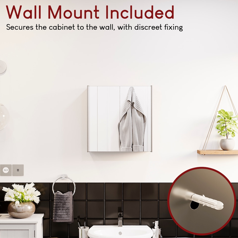 image 1 of Bath Vida Tiano Stainless Steel Mirrored Double Wall Mounted Bathroom Cabinet | Chrome | Stainless Steel | 1