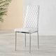 image 3 of Furniturebox 4x Milan White Chrome Hatched Faux Leather Dining Chairs
