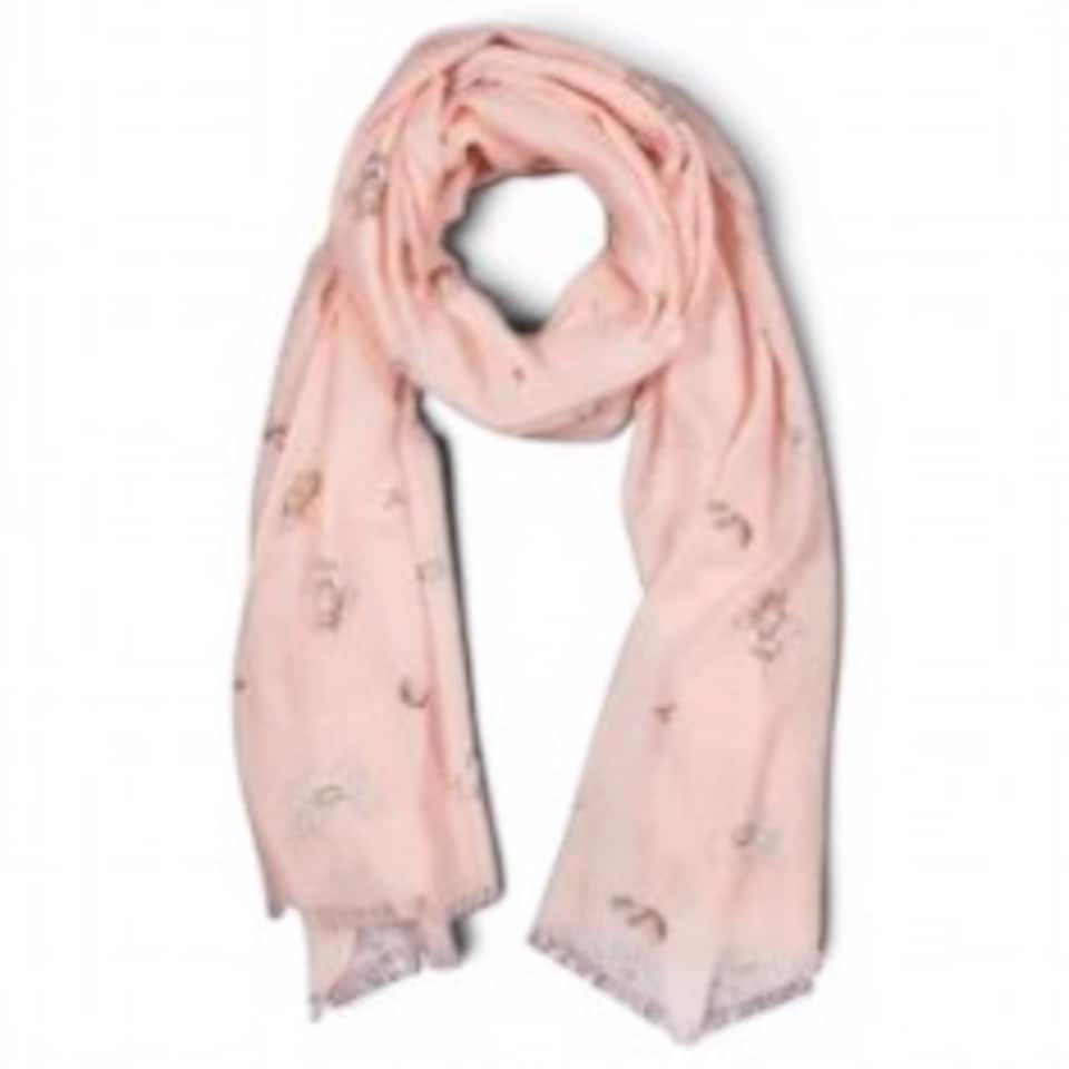 'Oops-a-Daisy' Scarf with Gift Bag - Wrendale Designs, 70 x 190 cm, Soft Pink.