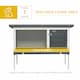 image 2 of PawHut Rabbit Hutch, Guinea Pig Hutch Outdoor Cage w/ Asphalt Roof, Green