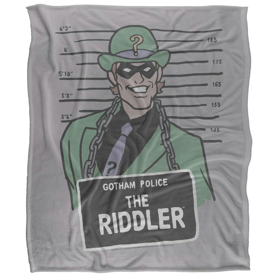 image 1 of Batman Line Up Riddler Blanket - Multicoloured - One Size