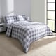 image 2 of OHS Reversible Coverless 10.5 Tog Soft Plush All Year Round Duvet Cover and Pillowcase Bedding Set Grey | Grey Gingham | Single