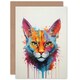 image 1 of Ocicat Lover Pet Portrait Orange Pink Cat Art Card