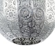 image 5 of Spherical Vintage Moroccan Pendant Lamp Shade in Shiny Silver Metal | Silver | Silver | 1