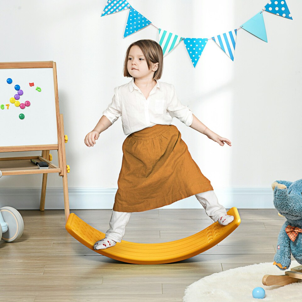 image 1 of ZONEKIZ Balance Board, Kids Wobble board, Montessori Toy for 3-6 Years, Blue
