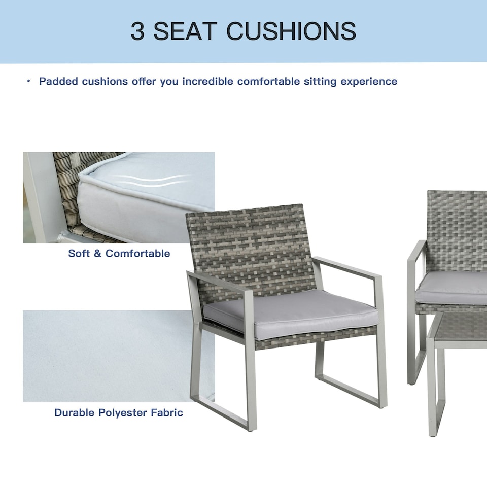 image 1 of Outsunny 4PCS Outdoor Patio PE Rattan Wicker Sofa Chaise Lounge Furniture Set
