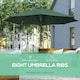 image 3 of Outsunny Outdoor Market Table 3(m) Parasol Umbrella Sun Shade with 8 Ribs, Green